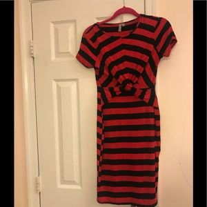 Sexy ASOS Red & Black Cross Maternity Dress